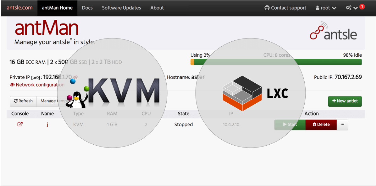 KVM LXC